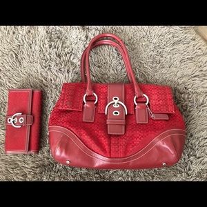 Coach Red Purse & Wallet